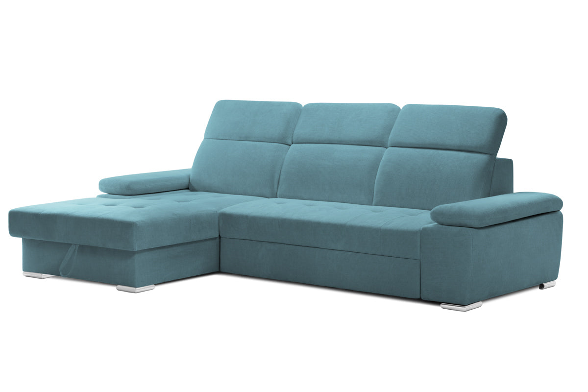 Colțar Extensibil TRENDY, cu ladă de depozitare, cu tetiere reglabile, variante stânga/dreapta 295x170x105 cm Prestige Home