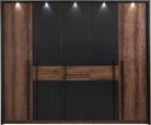 Dulap Bellevue cu iluminare LED, 5 uși, 261 cm Arboteca