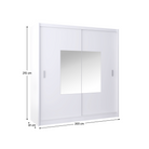 Dulap cu uși glisante MADRYT, alb/stejar craft, cu oglindă, 203x215 cm Kondela