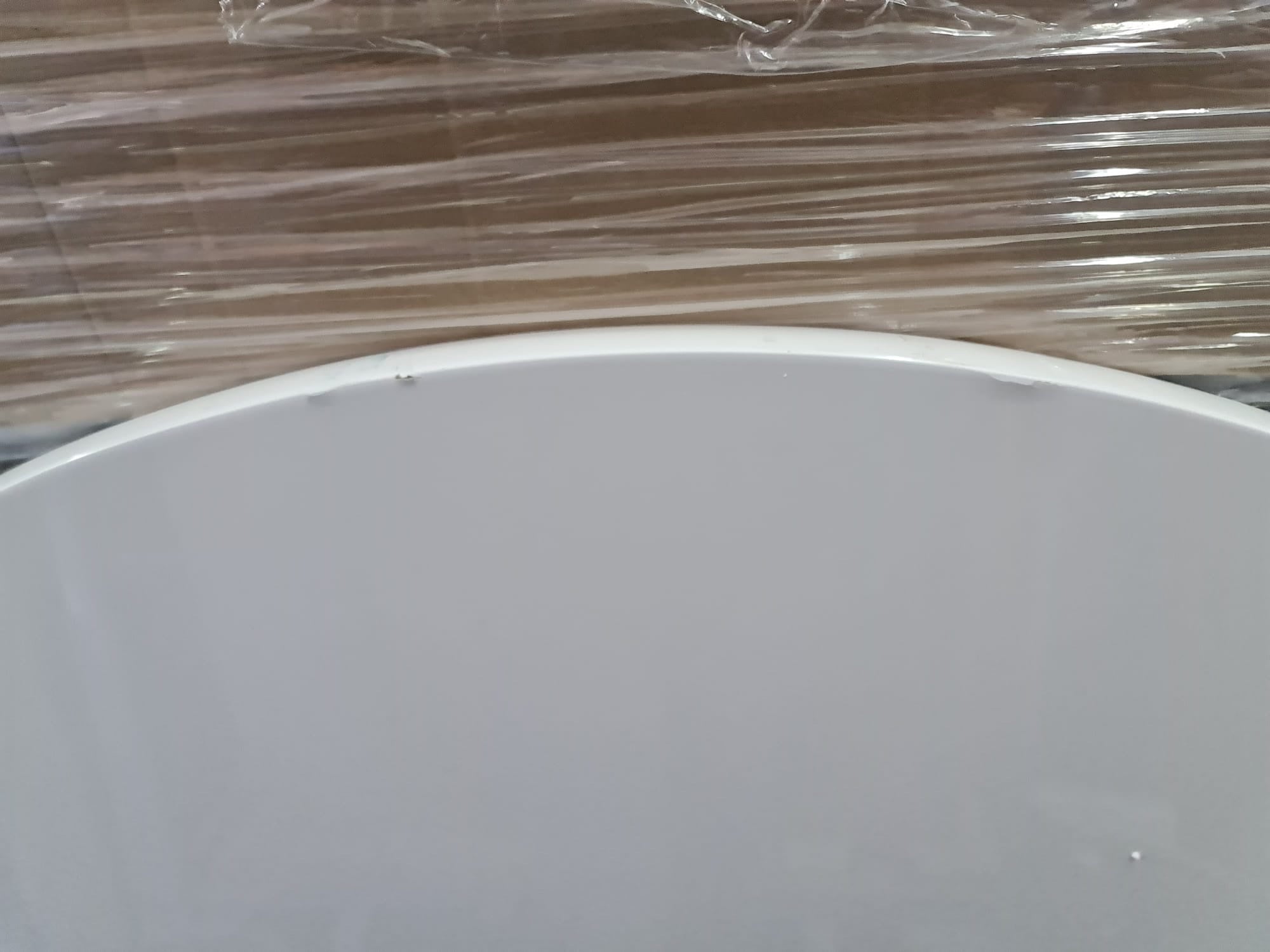 Masa Trumpet, Ø110 cm, blat alb lucios Arboteca