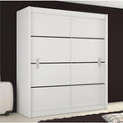 Dulap cu uși glisante MERINA 203, alb/negru, 203x215 cm Kondela