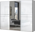 Dulap cu usi glisante Piano vopsit UV, lucios, cu functie de inchidere soft, 272 cm latime Arboteca