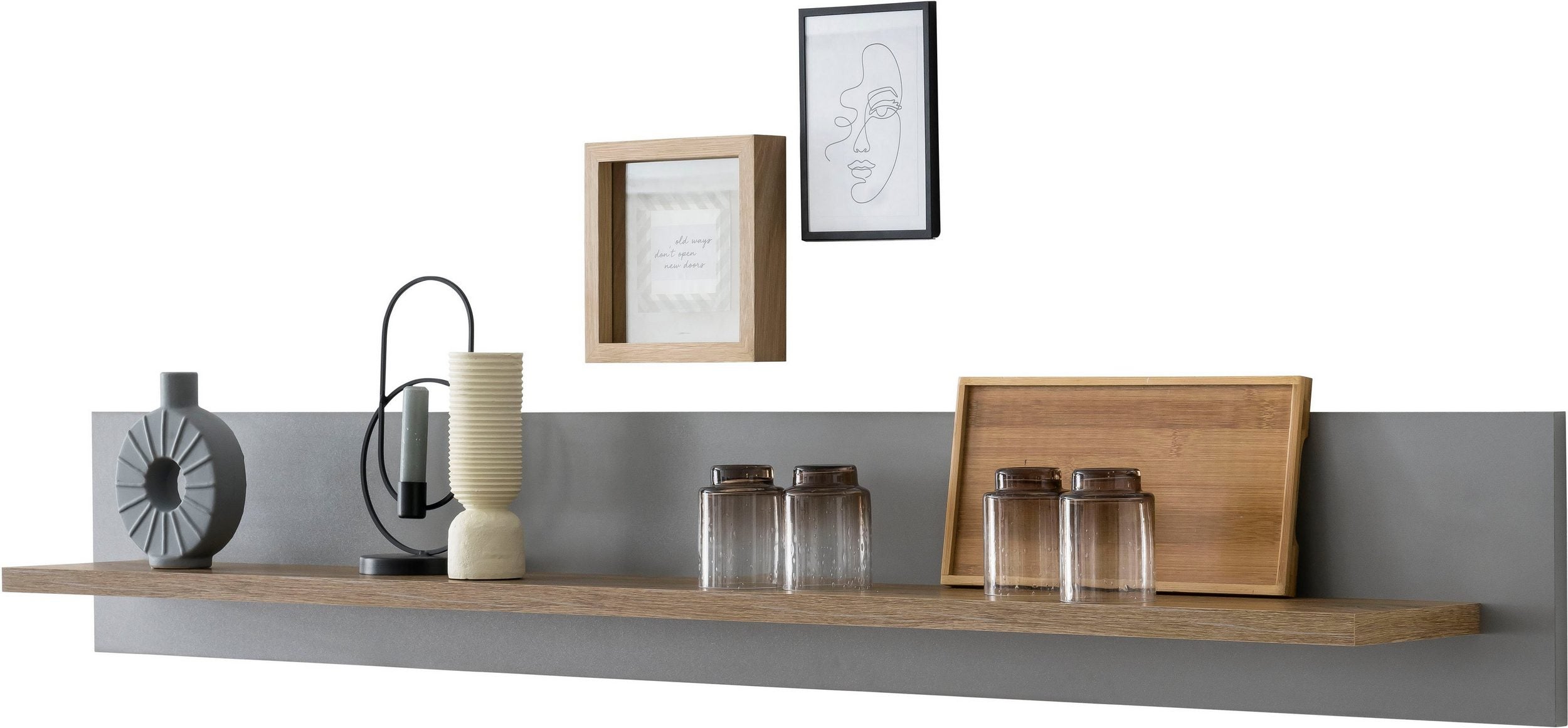 Polita Casablanca, Gri-Stejar, 150 cm latime Arboteca