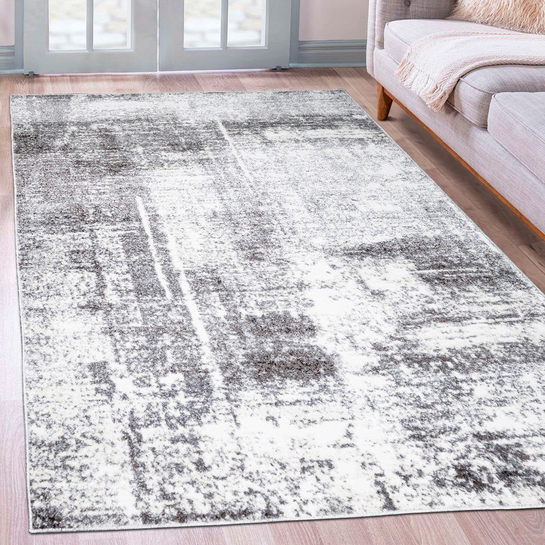 Covor Salsa, design patchwork vintage, gri, 280×380 cm, 9 mm Arboteca