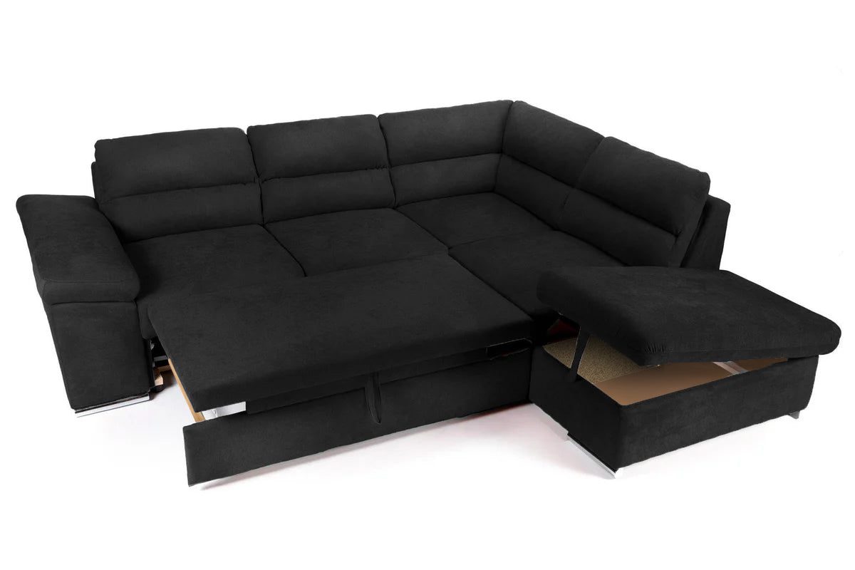 Colțar Extensibil ALONSO, cu ladă de depozitare, variante stânga/dreapta 260x220x85 cm Prestige Home
