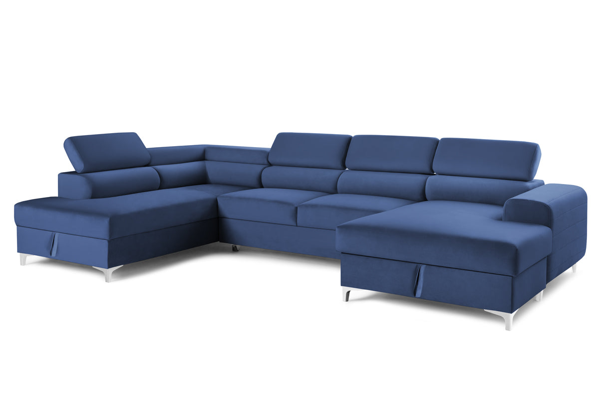 Colțar Extensibil, în formă de U, TIME NEW, cu 2 lăzi de depozitare, cu tetiere reglabile, 360x220x95 cm Prestige Home