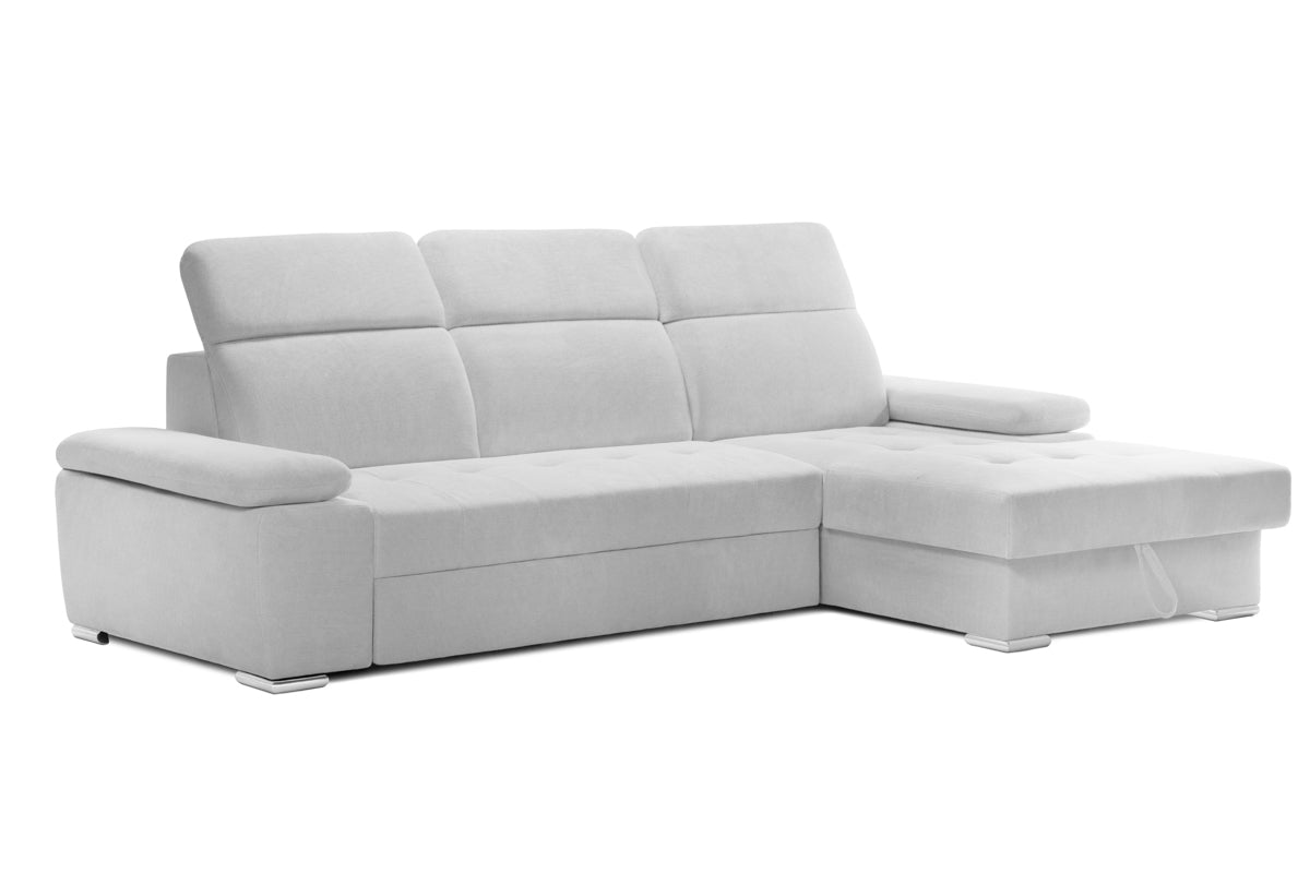 Colțar Extensibil TRENDY, cu ladă de depozitare, cu tetiere reglabile, variante stânga/dreapta 295x170x105 cm Prestige Home