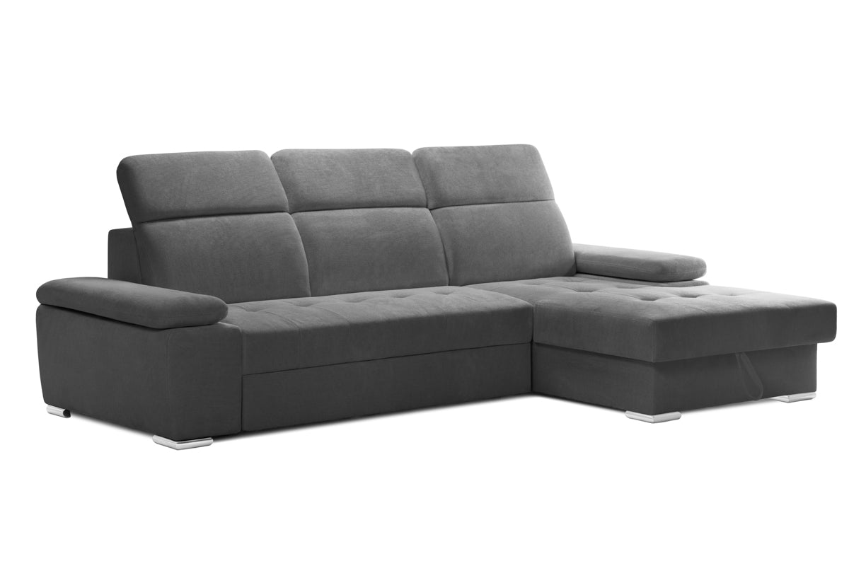 Colțar Extensibil TRENDY, cu ladă de depozitare, cu tetiere reglabile, variante stânga/dreapta 295x170x105 cm Prestige Home
