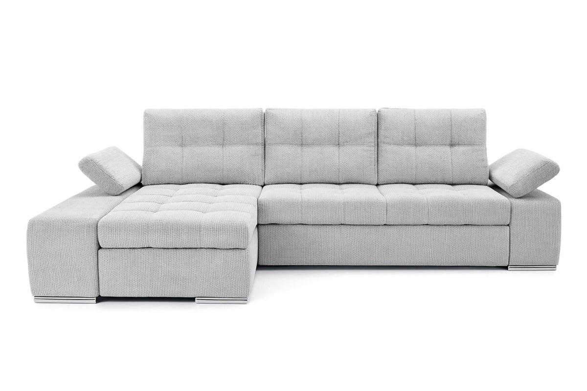 Colțar Extensibil VENETIA, cu ladă de depozitare, variante stânga/dreapta 290x170x80 cm Stanga Gri-Argintiu-Memphis Prestige Home