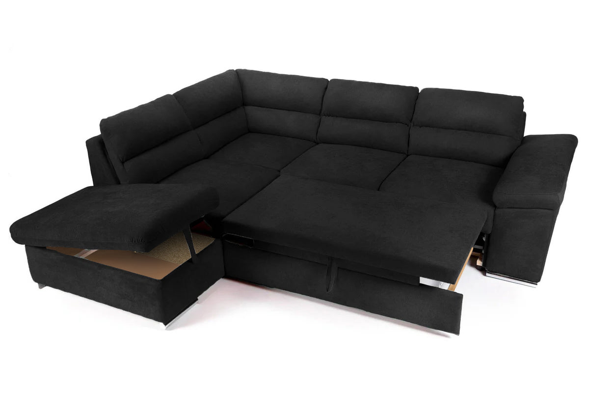 Colțar Extensibil ALONSO, cu ladă de depozitare, variante stânga/dreapta 260x220x85 cm Prestige Home