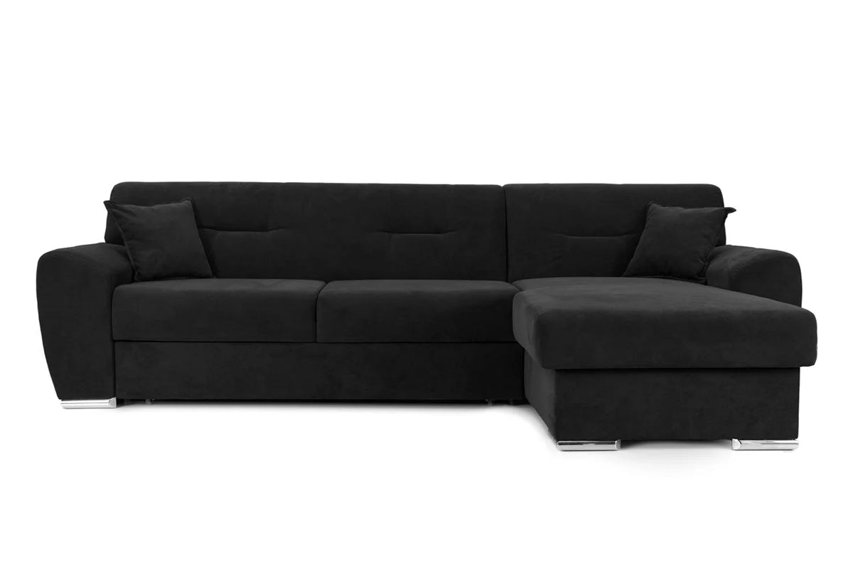 Colțar Extensibil ASTORIA, cu ladă de depozitare, variante stânga/dreapta 281x168x85 cm Negru-Enjoy Dreapta Prestige Home
