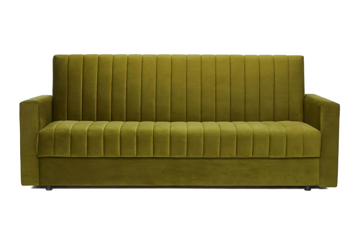 Canapea Extensibilă 3 locuri EMERALD, cu ladă de depozitare, 215x70x90 cm Velutto-Masliniu Prestige Home