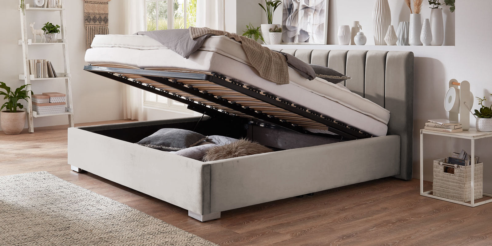 Pat Tapitat Santiago, cu Lada Rabatabil, Verde-Smarald, Prestigehome.ro, Prestige, #Color_swing-bej