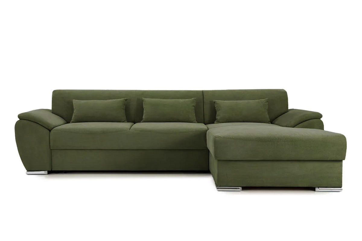 Colțar Extensibil PICASSO, cu ladă de depozitare, variante stânga/dreapta 295x168x80 cm Verde-Enjoy Dreapta Prestige Home