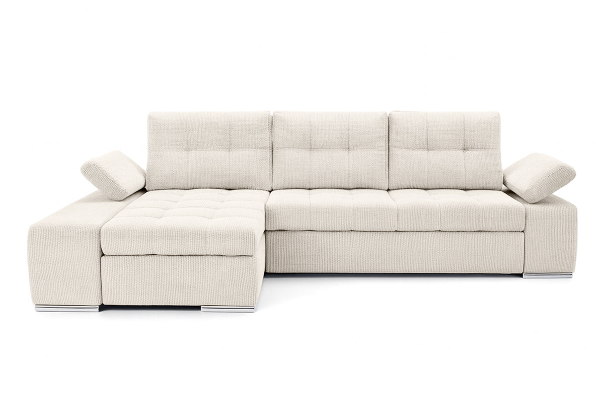 Colțar Extensibil VENETIA, cu ladă de depozitare, variante stânga/dreapta 290x170x80 cm Stanga Crem-Memphis Prestige Home