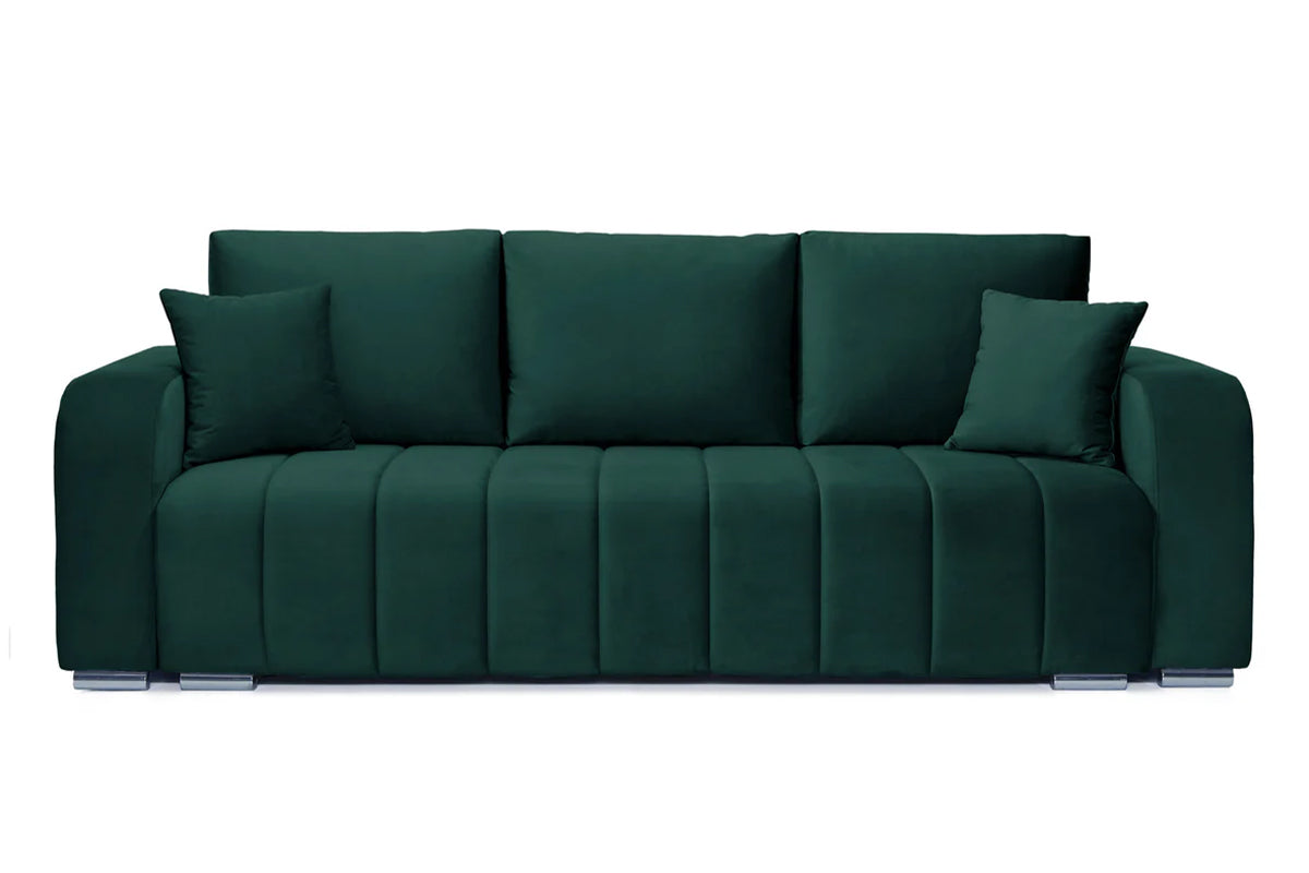Canapea Extensibilă 3 locuri DIEGO, cu ladă de depozitare, 230x92x90 cm Velutto-Verde Prestige Home