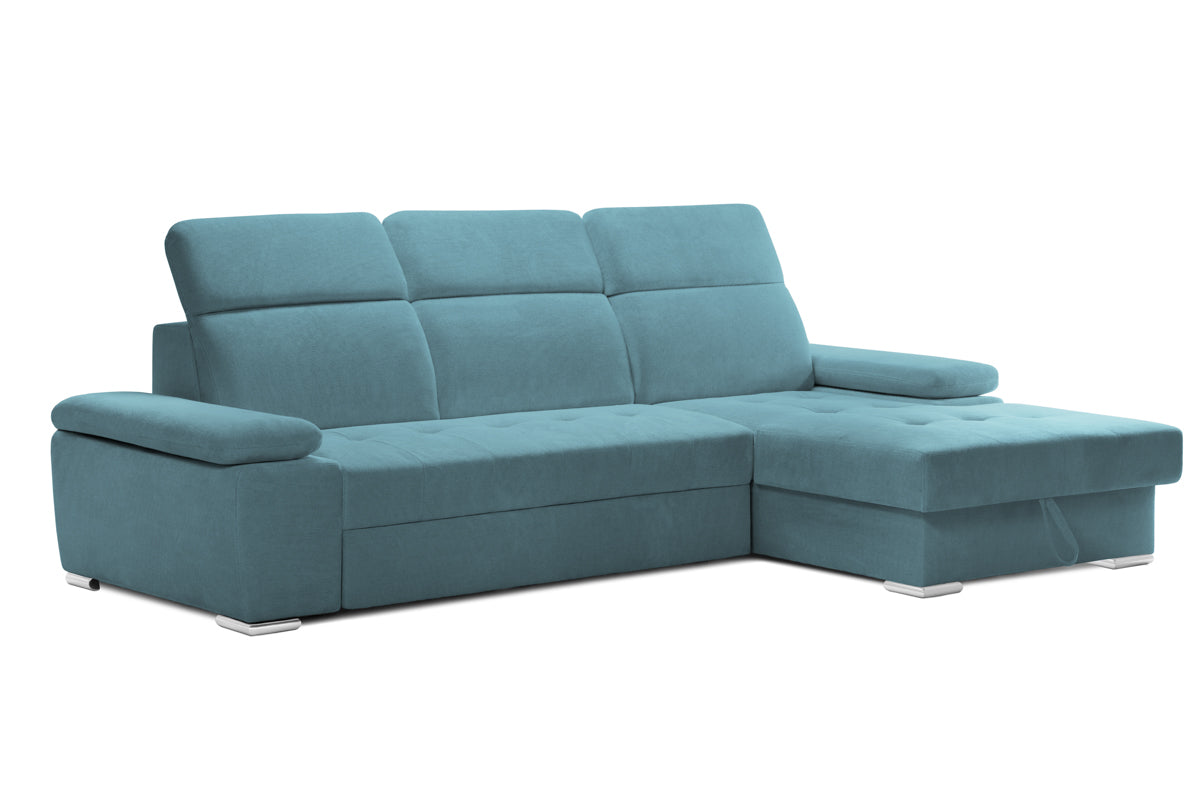 Colțar Extensibil TRENDY, cu ladă de depozitare, cu tetiere reglabile, variante stânga/dreapta 295x170x105 cm Prestige Home