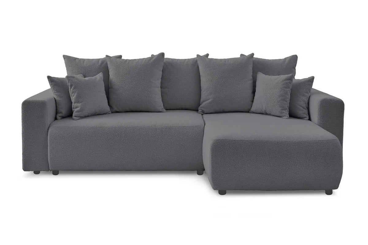 Colțar Extensibil LIVIGNO, cu ladă de depozitare, șezlong interschimbabil, 271x153x95 cm Gri-Inchis-Anthology Dreapta Prestige Home