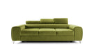 Canapea Extensibilă 3 locuri TIME, cu tetiere reglabile, cu suport lombar, 255x97x94 cm #color_Verde-Olive-Velluto