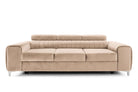 Canapea Extensibilă 3 locuri TIME, cu tetiere reglabile, cu suport lombar, 255x97x94 cm #color_Bej-Velluto
