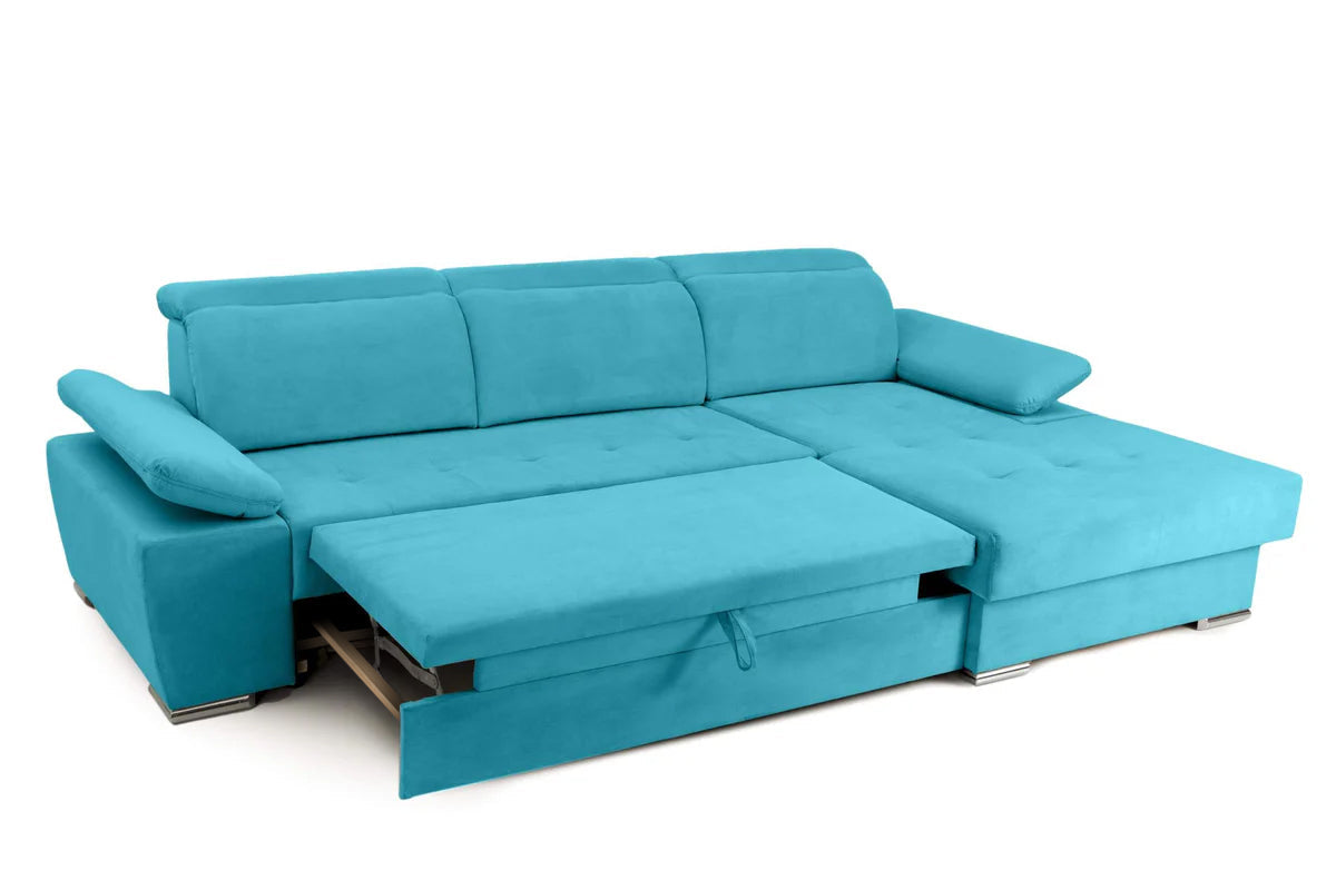 Colțar Extensibil TRENDY, cu ladă de depozitare, cu tetiere reglabile, variante stânga/dreapta 295x170x105 cm Prestige Home