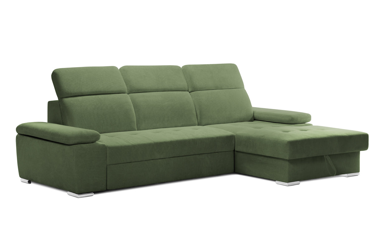 Colțar Extensibil TRENDY, cu ladă de depozitare, cu tetiere reglabile, variante stânga/dreapta 295x170x105 cm Prestige Home