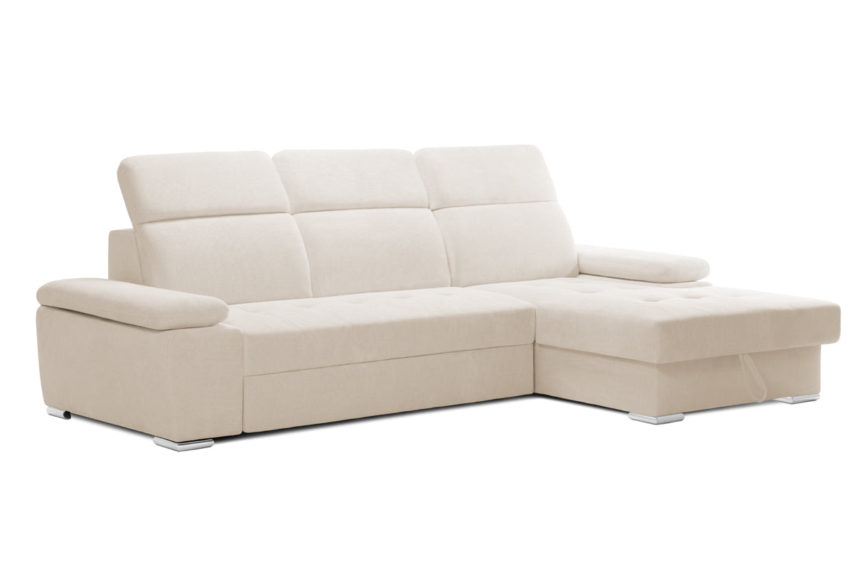 Colțar Extensibil TRENDY, cu ladă de depozitare, cu tetiere reglabile, variante stânga/dreapta 295x170x105 cm Prestige Home