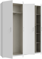 Dulap Forte cu 4 uși, alb, 177×210×42 cm, adâncime redusă Arboteca