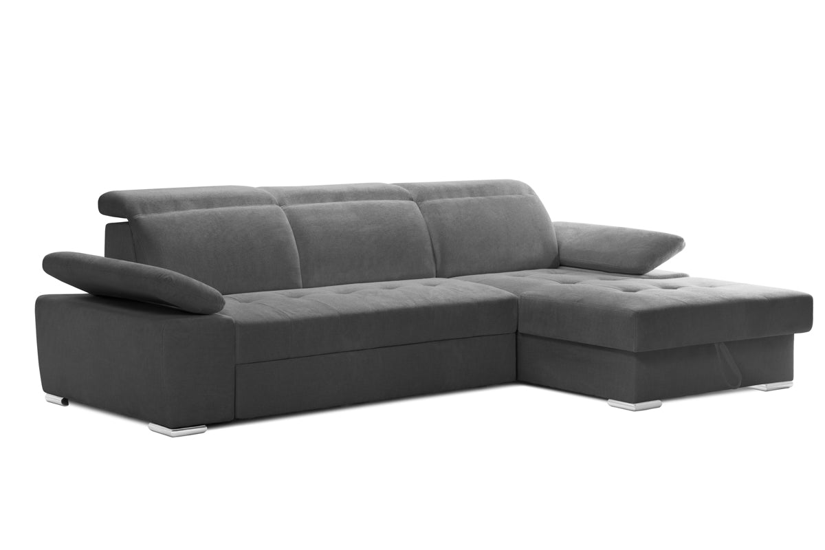 Colțar Extensibil TRENDY, cu ladă de depozitare, cu tetiere reglabile, variante stânga/dreapta 295x170x105 cm Prestige Home