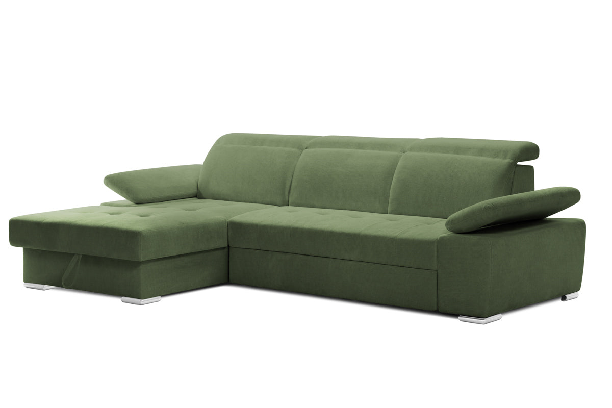 Colțar Extensibil TRENDY, cu ladă de depozitare, cu tetiere reglabile, variante stânga/dreapta 295x170x105 cm Prestige Home