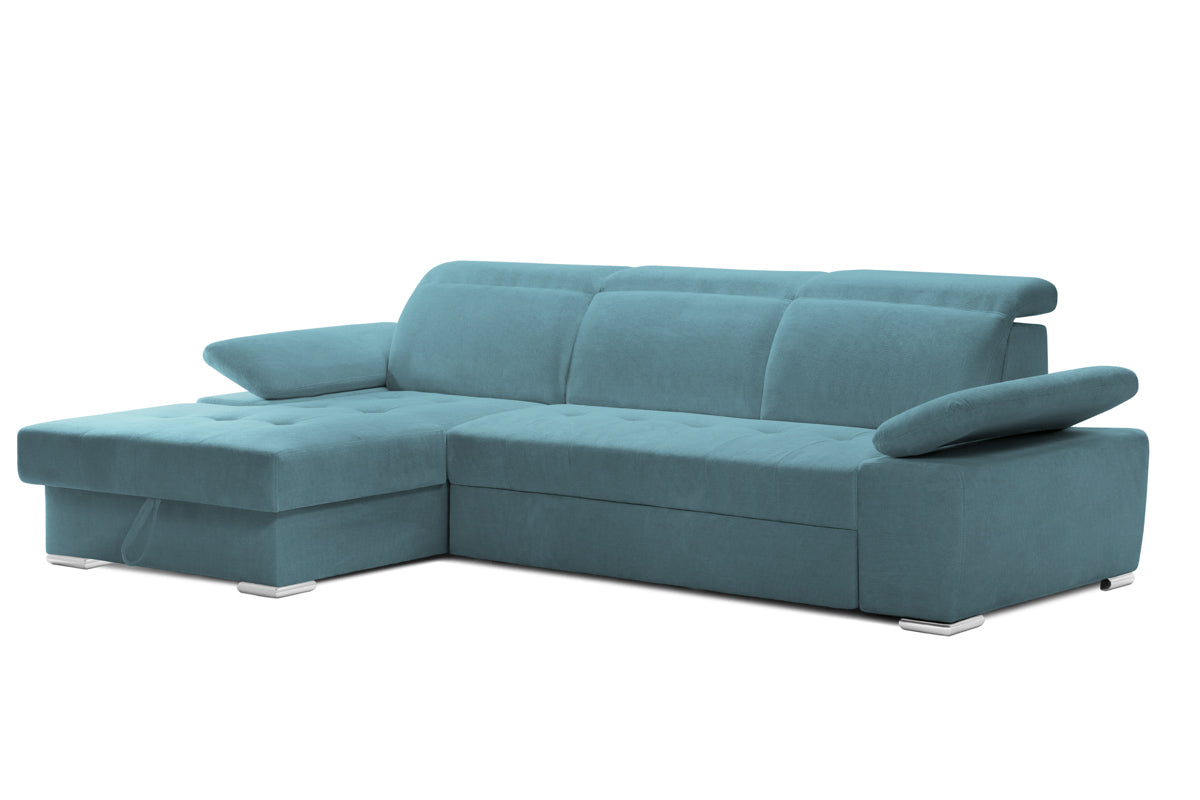 Colțar Extensibil TRENDY, cu ladă de depozitare, cu tetiere reglabile, variante stânga/dreapta 295x170x105 cm Prestige Home