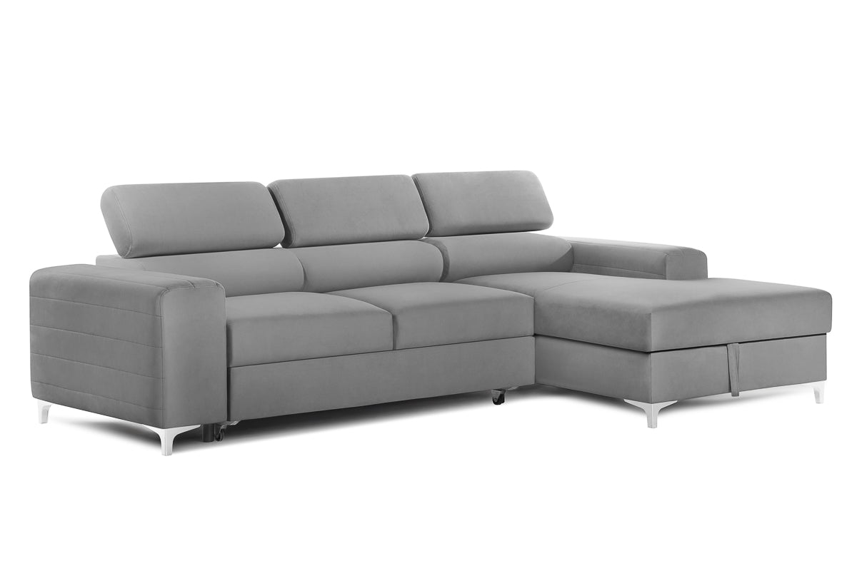 Colțar Extensibil LOFT NEW, cu lada depozitare, tetiere reglabile, 290x170x95 cm Prestige Home