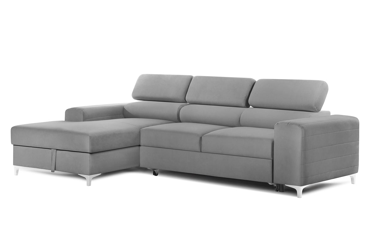 Colțar Extensibil LOFT NEW, cu lada depozitare, tetiere reglabile, 290x170x95 cm Prestige Home