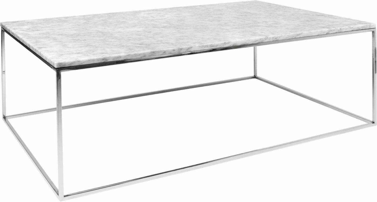 Măsuță de cafea cu blat de marmură, 120 cm, cadru crom Arboteca