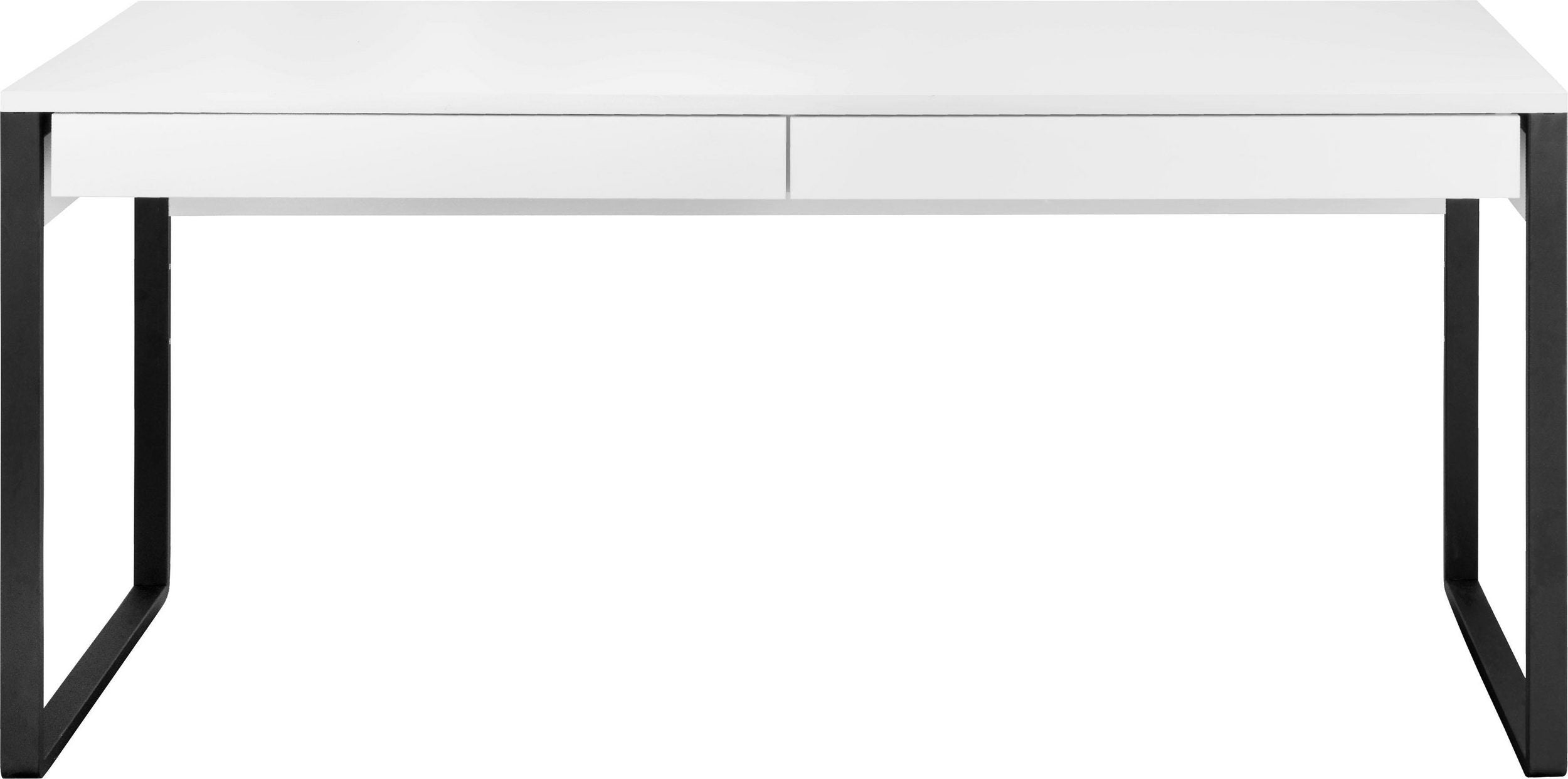 Birou Moid 160 cm, alb cu picioare negre Arboteca