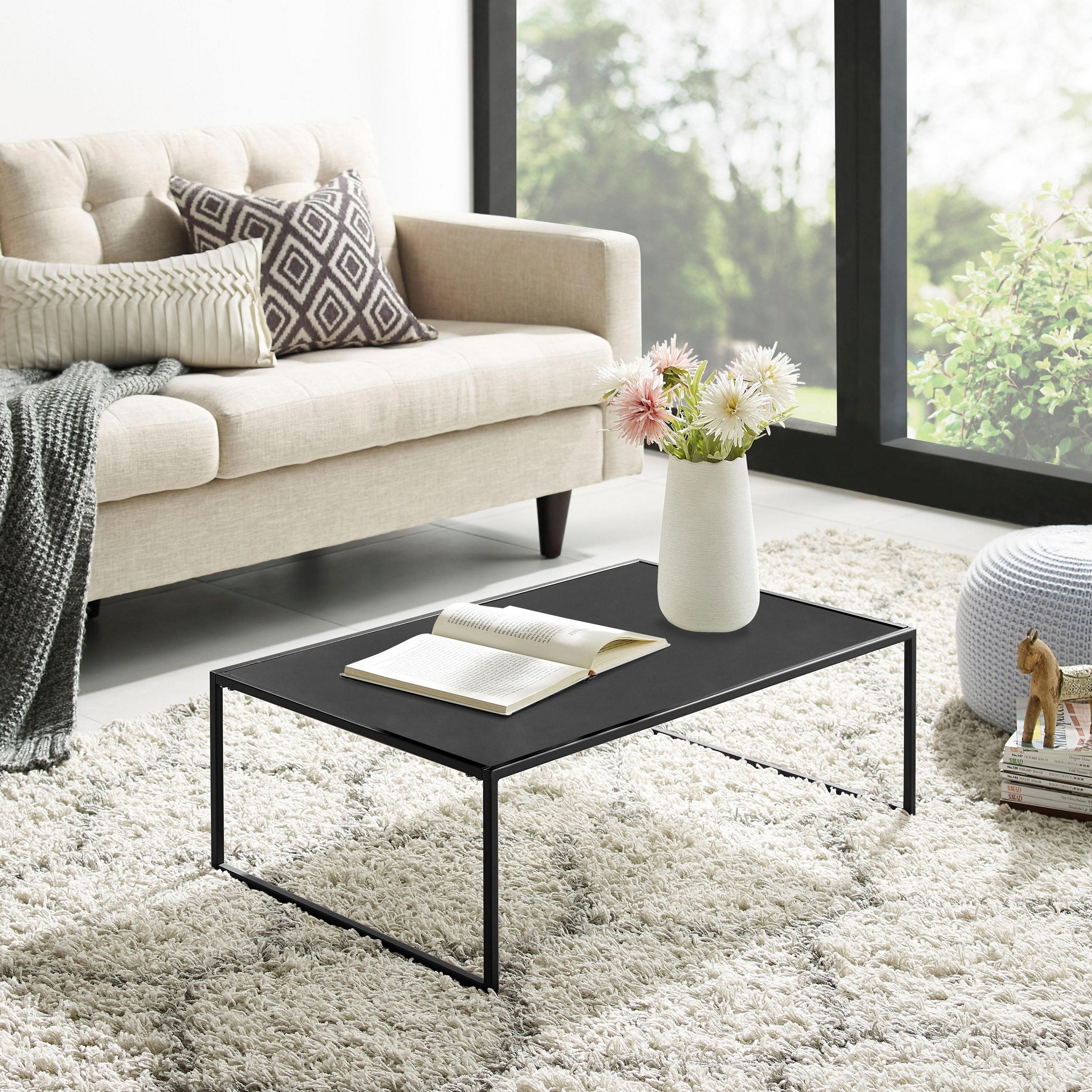 Măsuță de cafea Tischlein Deck Dich, metal, negru , 80 cm latime Arboteca