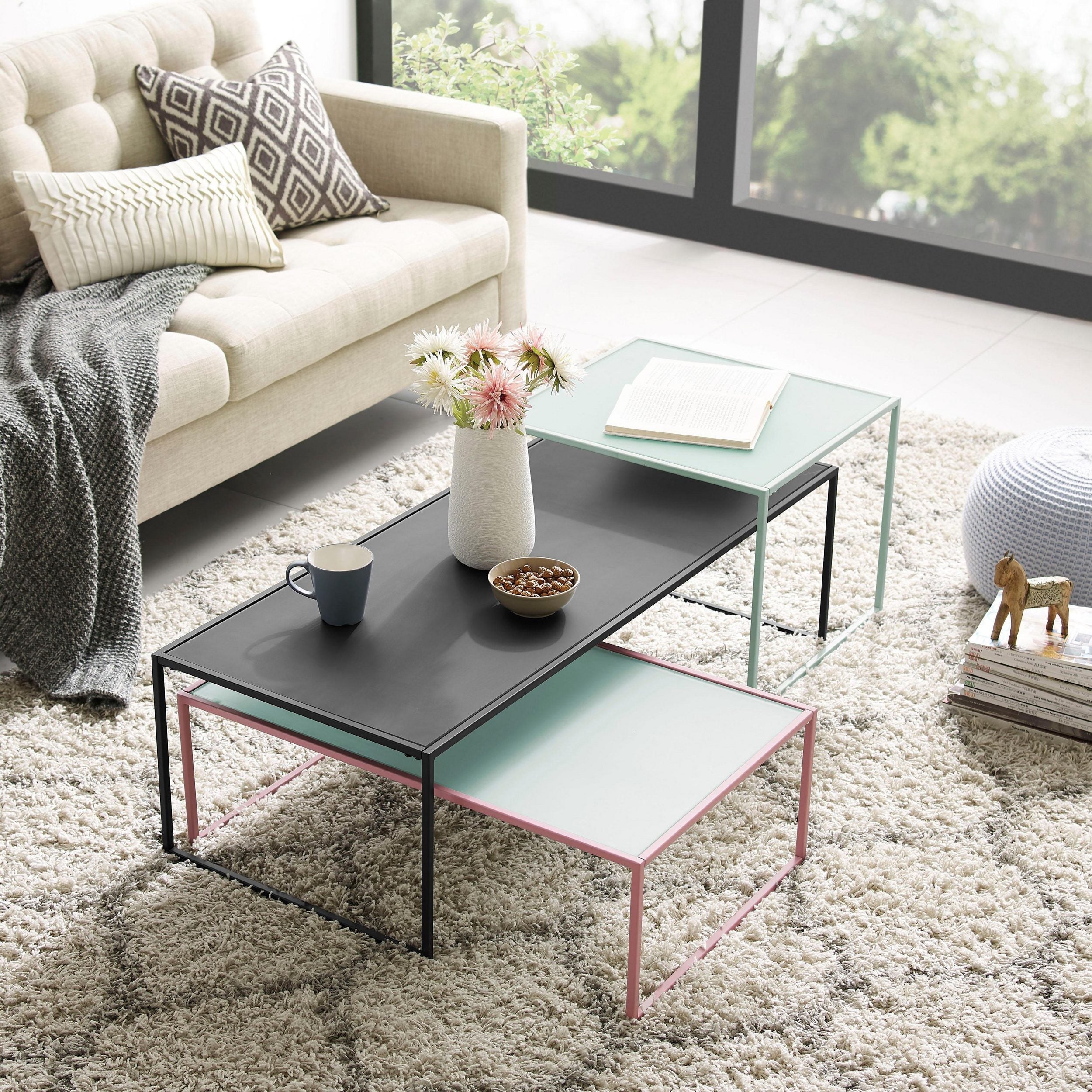 Măsuță de cafea Tischlein Deck Dich, metal, 120 cm latime Arboteca