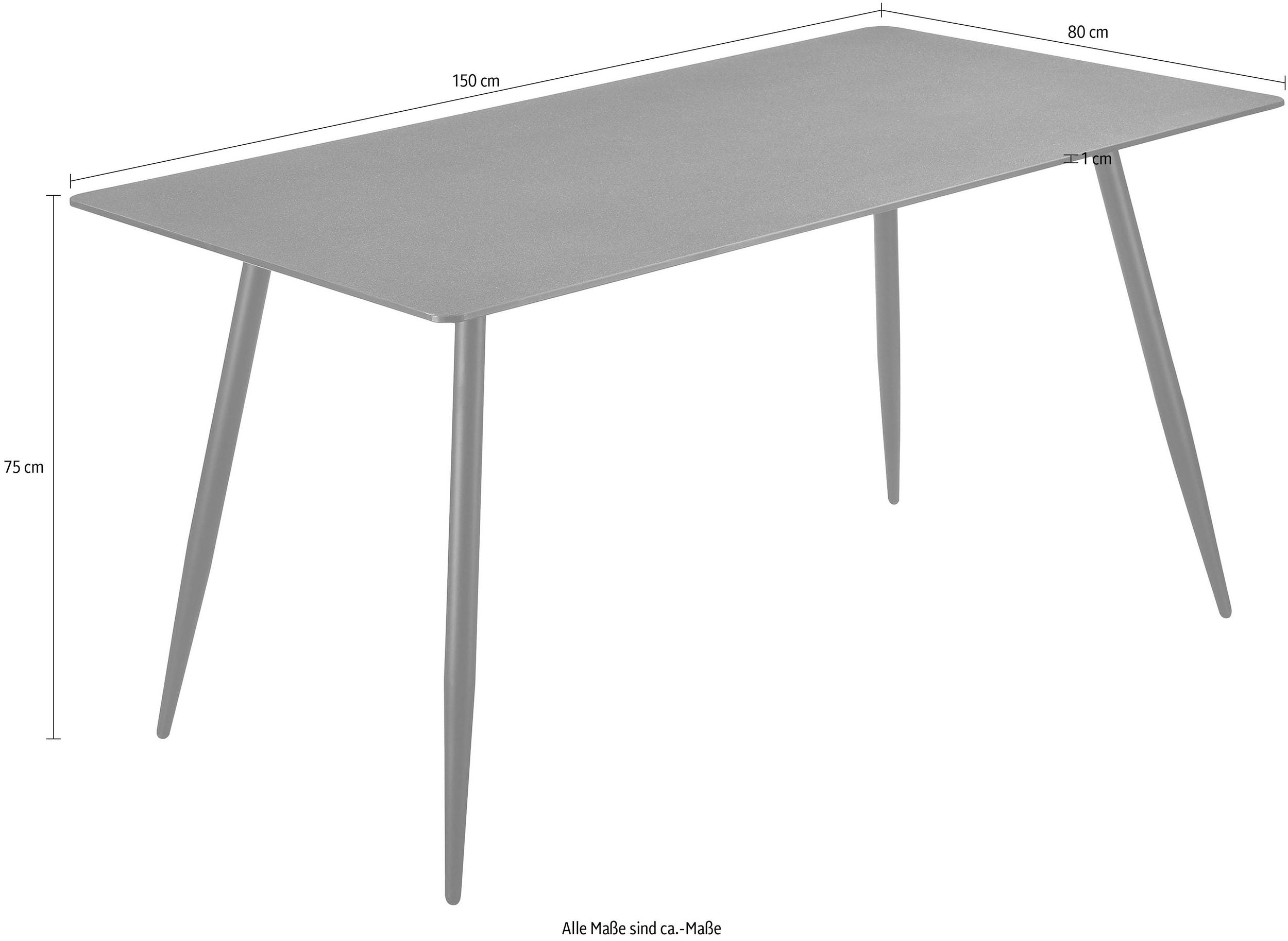 Masă Irving 150 cm, blat sticlă, cadru negru Arboteca