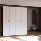 Dulap Forte cu 4 uși, alb, 177×210×42 cm, adâncime redusă Arboteca