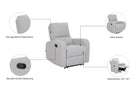 Fotoliu recliner Tournay cu suport picioare, textil gri închis Arboteca