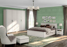 Cadru de pat Evergreen 160×200 cm, stil rustic, MDF lăcuit – alb Arboteca
