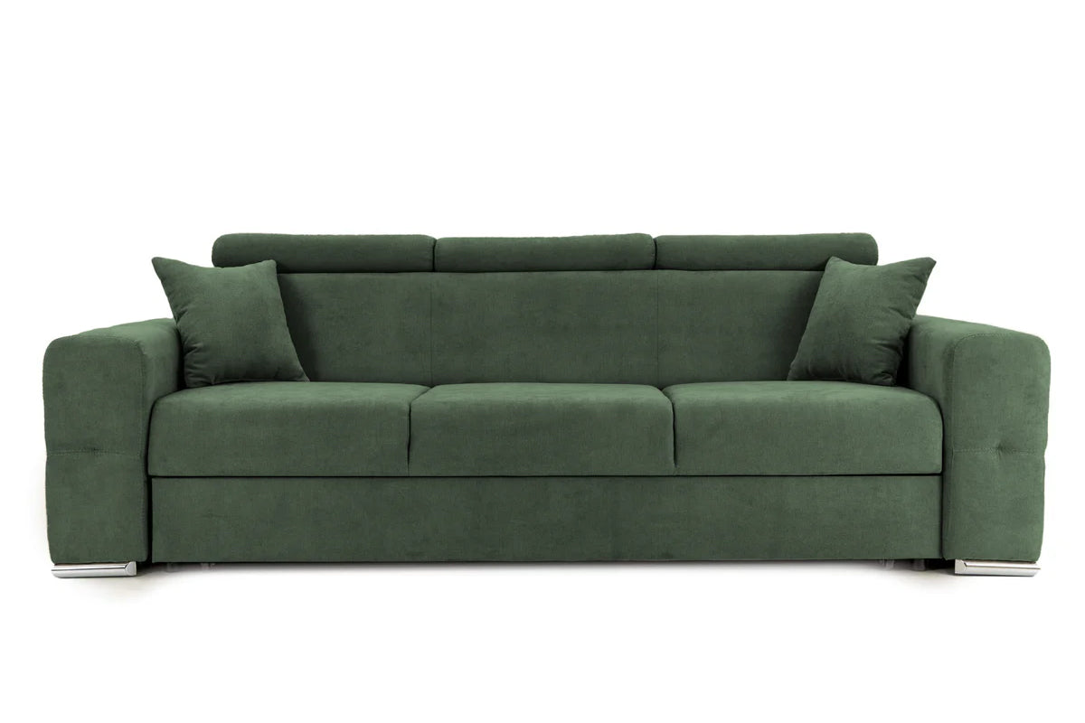 Canapea Extensibilă 3 locuri BELLAGIO, cu tetiere reglabile, 242x95x99 cm Verde-Enjoy Prestige Home