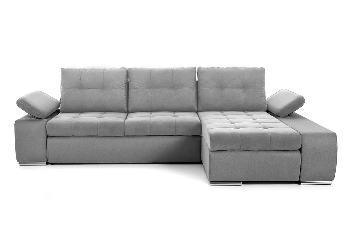 Colțar Extensibil VENETIA, cu ladă de depozitare, variante stânga/dreapta 290x170x80 cm Dreapta Gri-Deschis-Enjoy Prestige Home