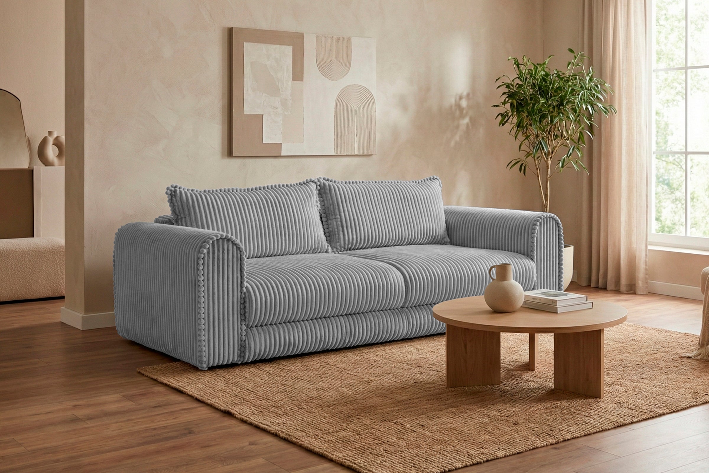 Canapea Extensibilă 3 locuri FELLINI, cu ladă depozitare, 243x108x90 cm Prestige Home