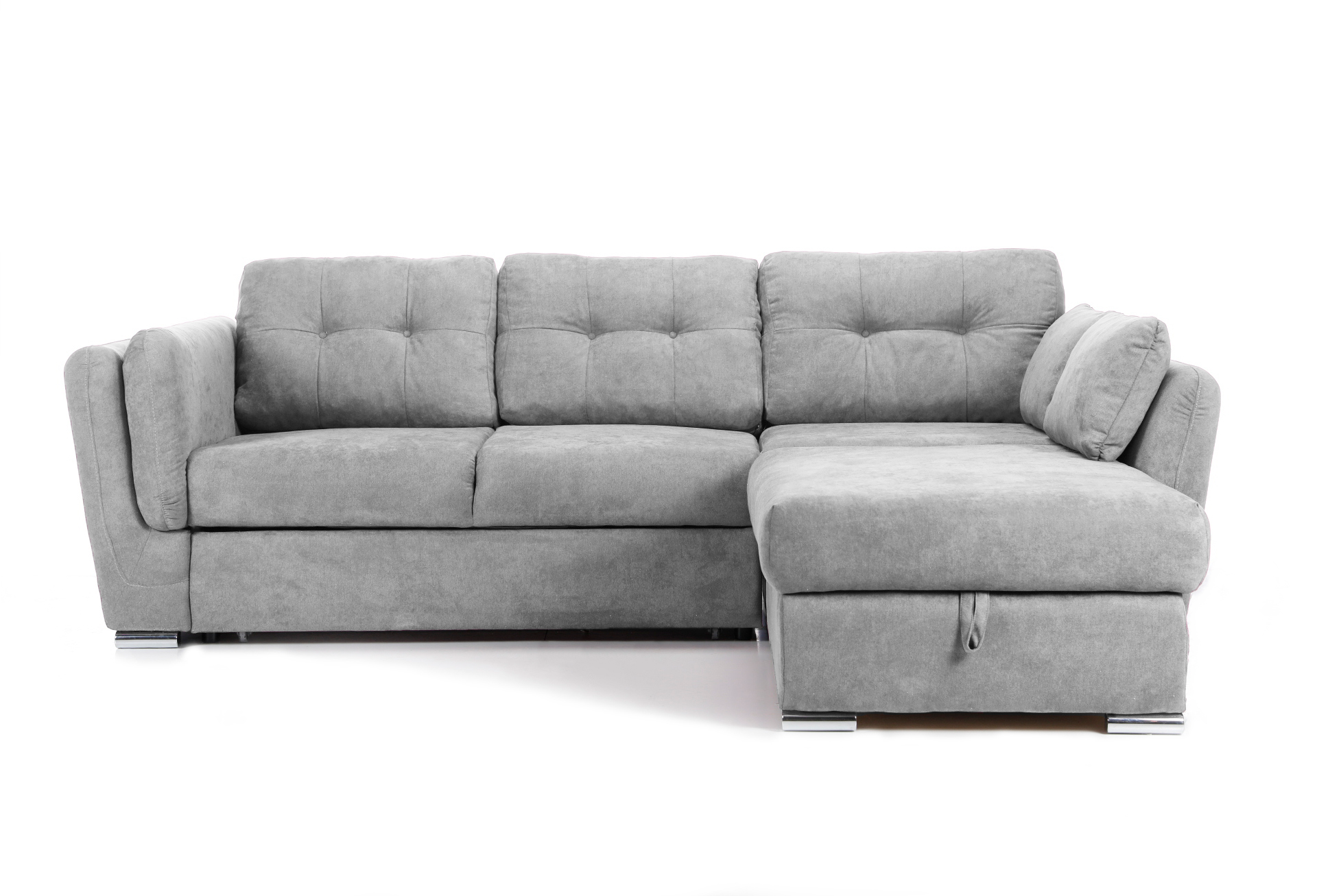 Colțar Extensibil JAZZ, cu ladă depozitare, 245 x 205 x 90 cm Gri-Deschis-Enjoy Dreapta Prestige Home