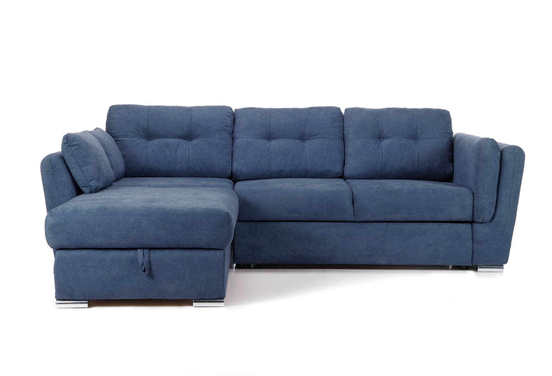 Colțar Extensibil JAZZ, cu ladă depozitare, 245 x 205 x 90 cm Albastru-Inchis-Enjoy Stanga Prestige Home