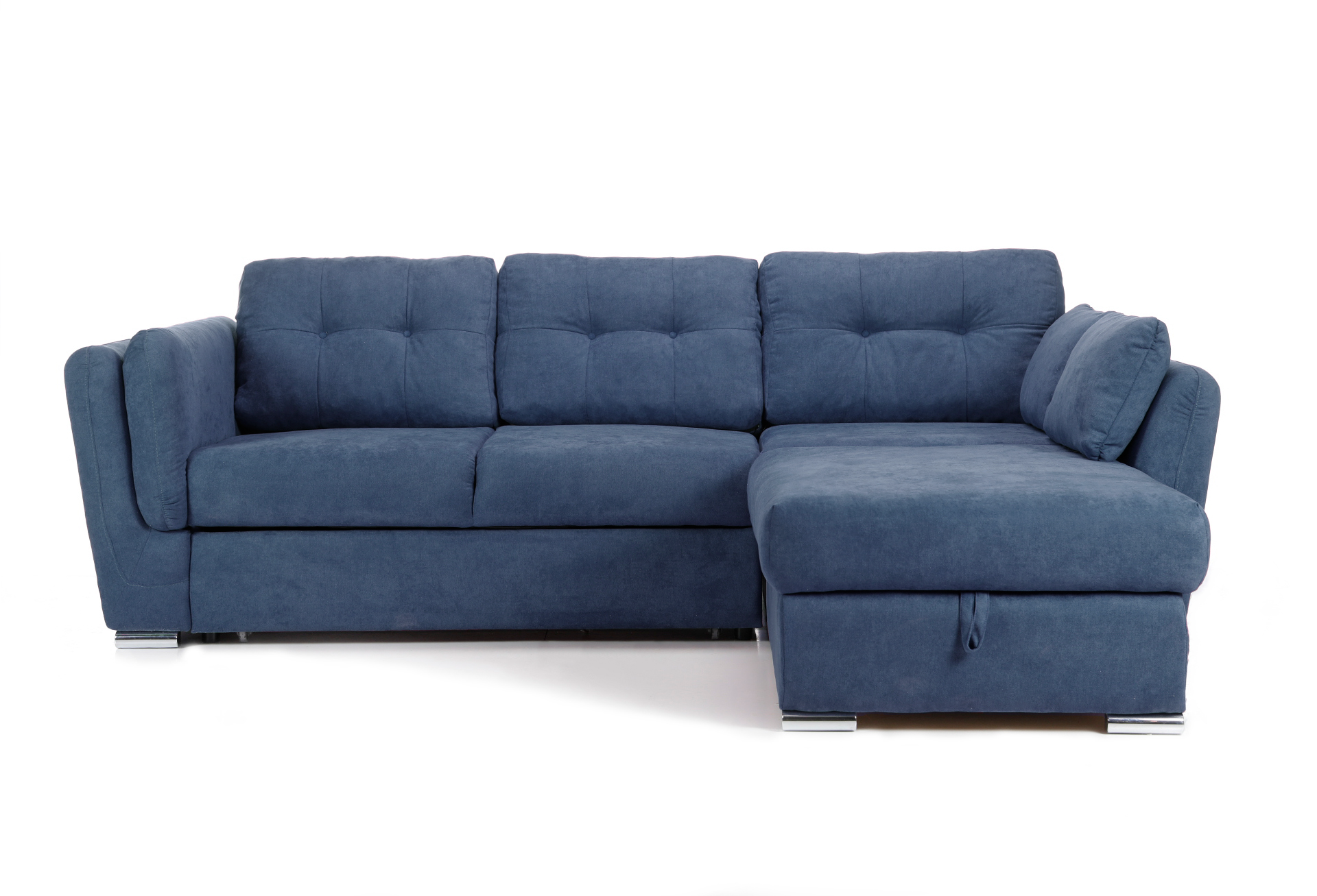 Colțar Extensibil JAZZ, cu ladă depozitare, 245 x 205 x 90 cm Albastru-Inchis-Enjoy Dreapta Prestige Home