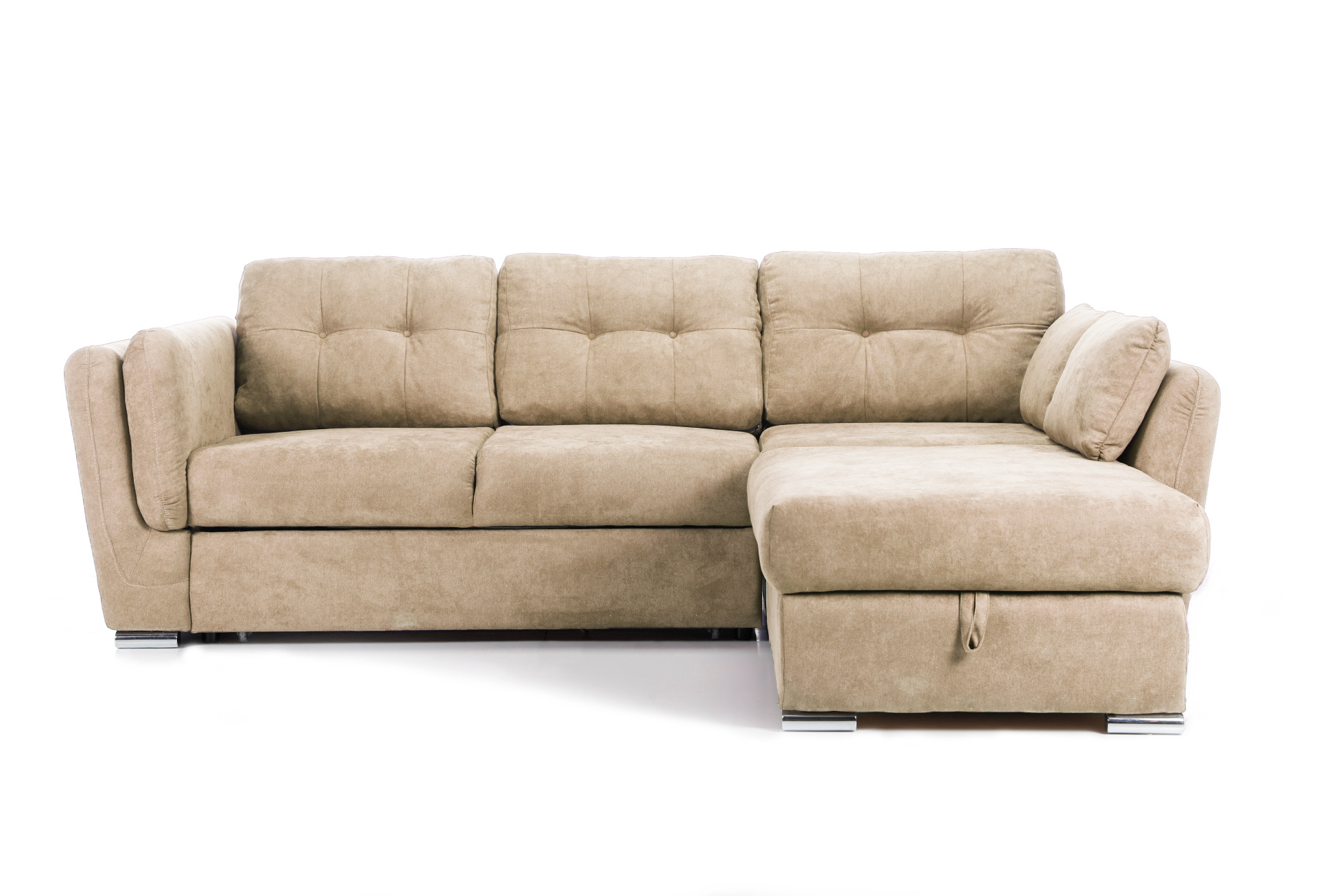 Colțar Extensibil JAZZ, cu ladă depozitare, 245 x 205 x 90 cm Bej-Enjoy Dreapta Prestige Home