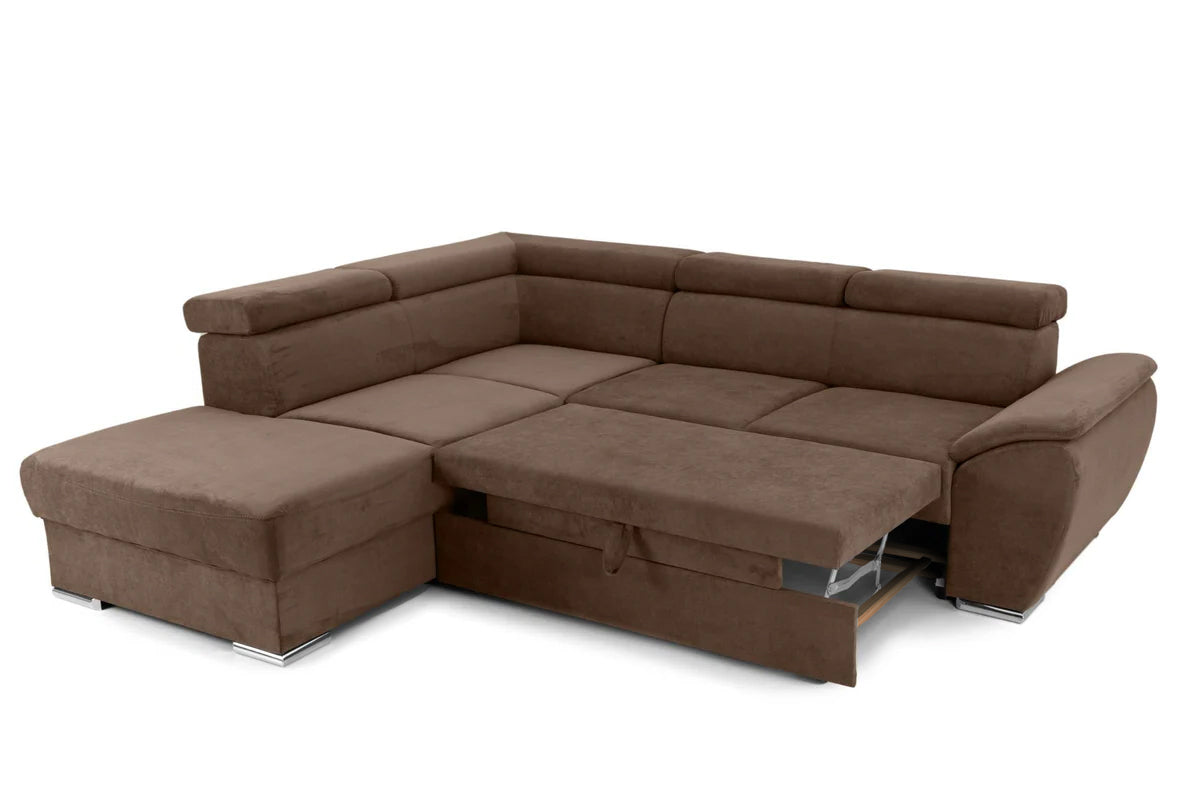 Colțar Extensibil CUBA, cu tetiere reglabile, variante stânga/dreapta 266x232x80 cm Prestige Home