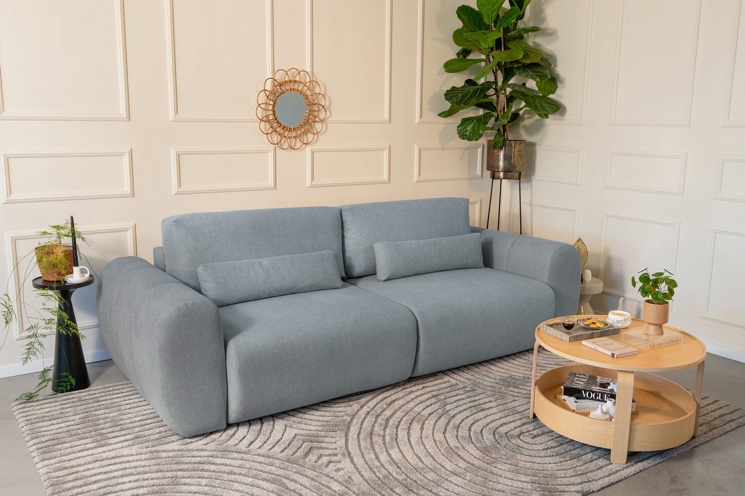Canapea Extensibilă 3 locuri VERSA, cu 2 lăzi depozitare, 260x110x85 cm Prestige Home
